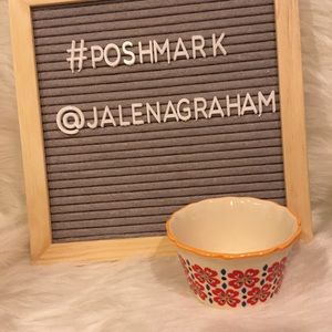 Ramekin orange blue floral